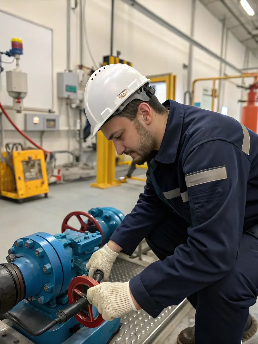 A photograph of a Northern Atlantic Energy team member inspecting equipment, highlighting the company's commitment to quality control and compliance.